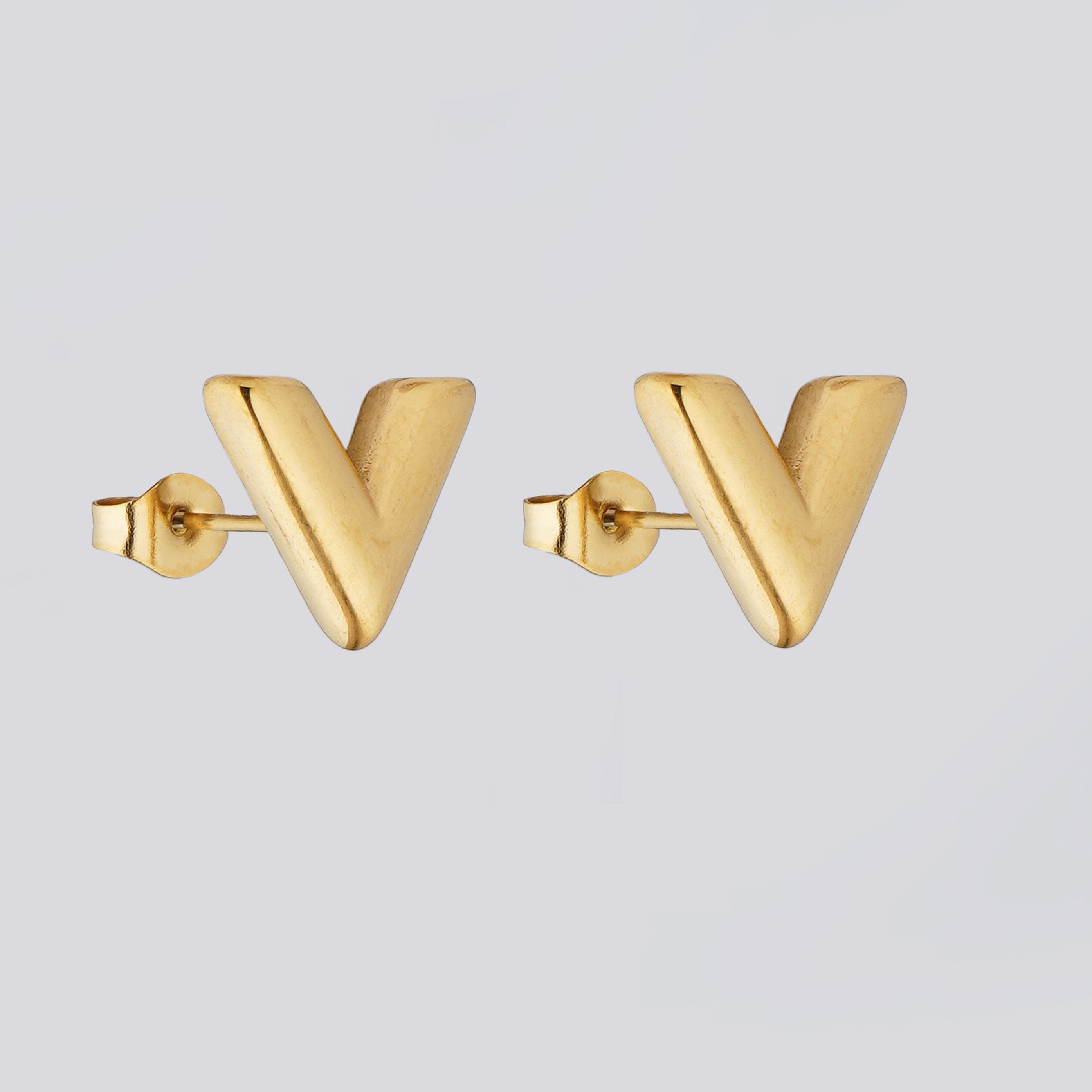 Gold Stud Earrings.