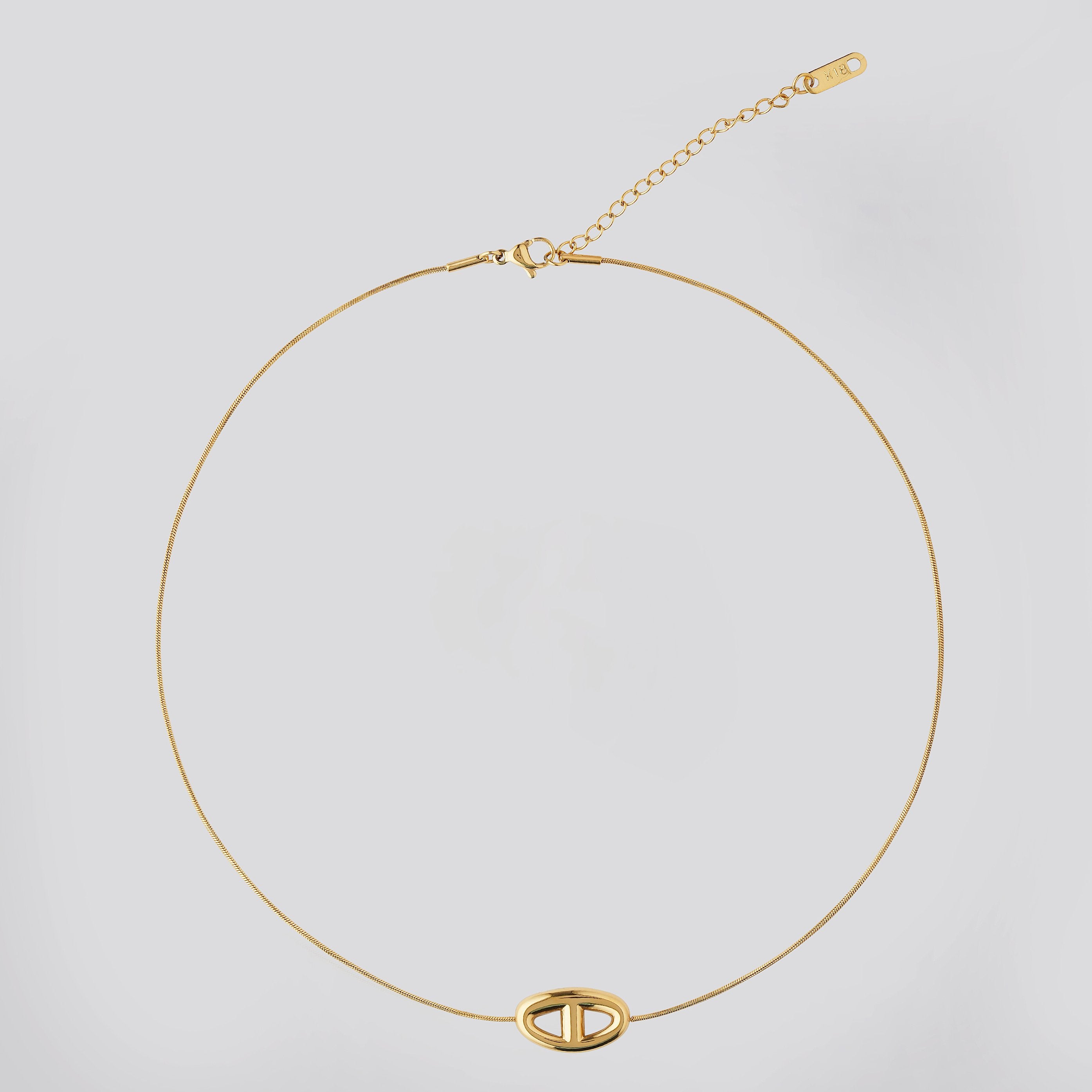 Gold circular pendant Necklace