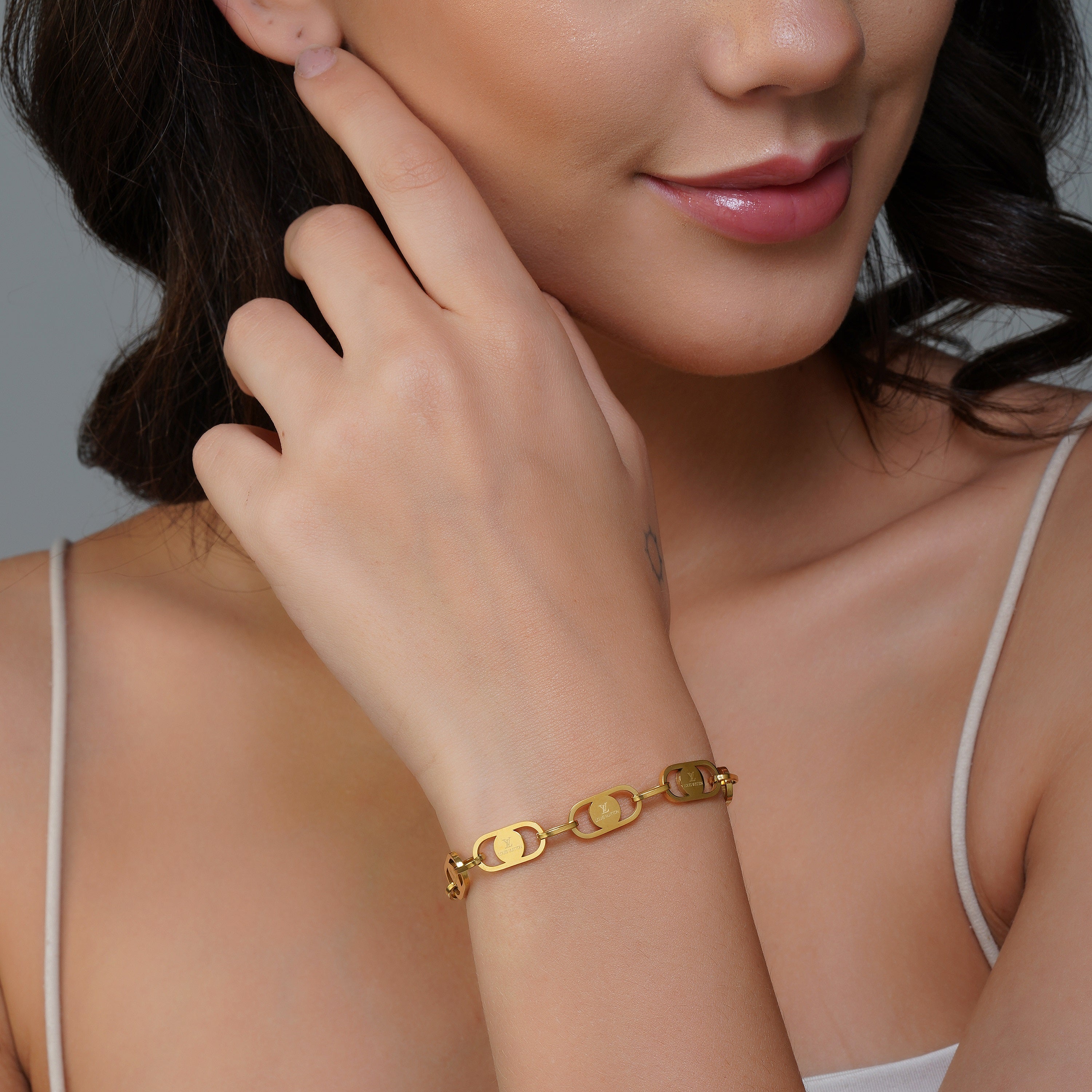 Gold  Padlock Bracelet