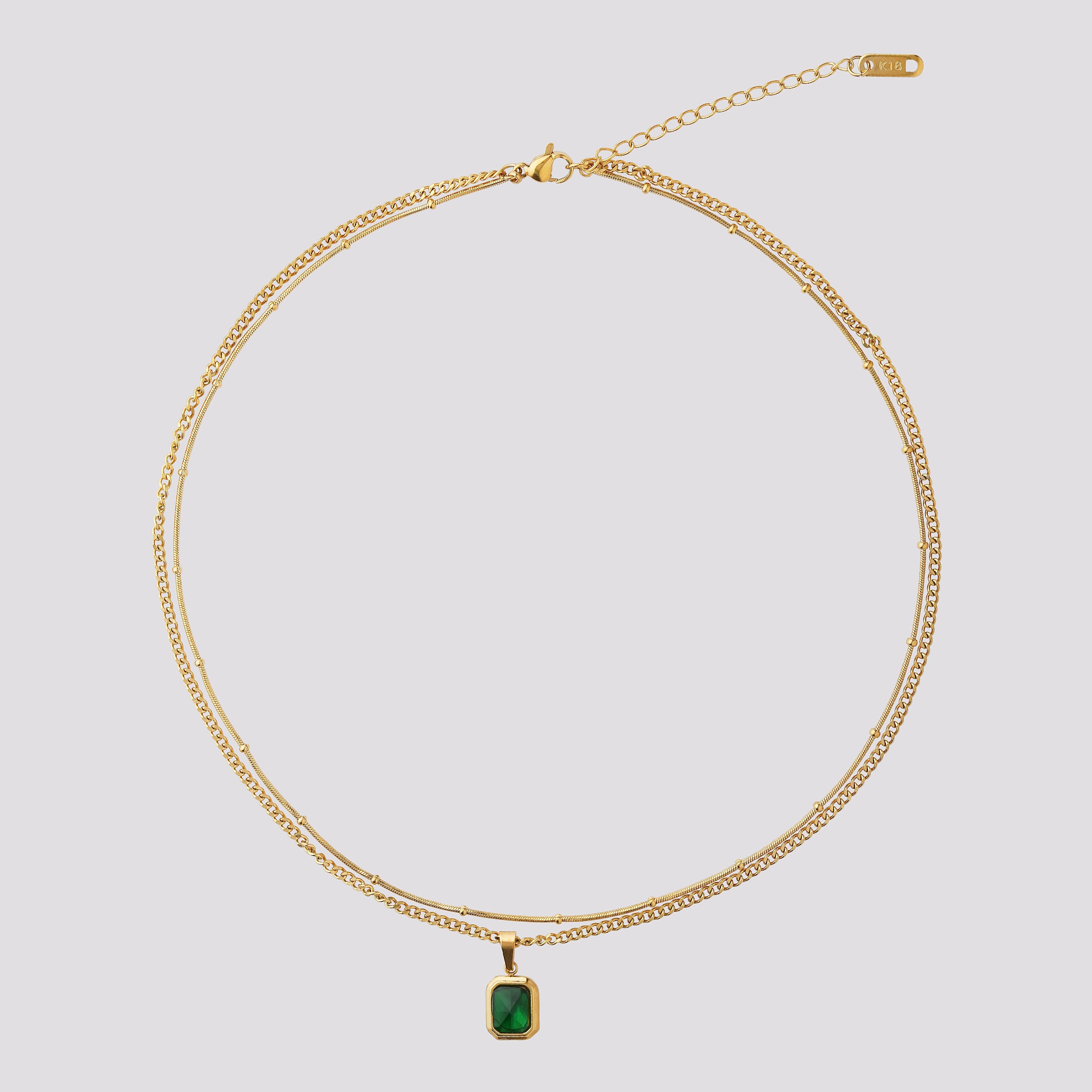 Green Stone Gold luxurious necklace