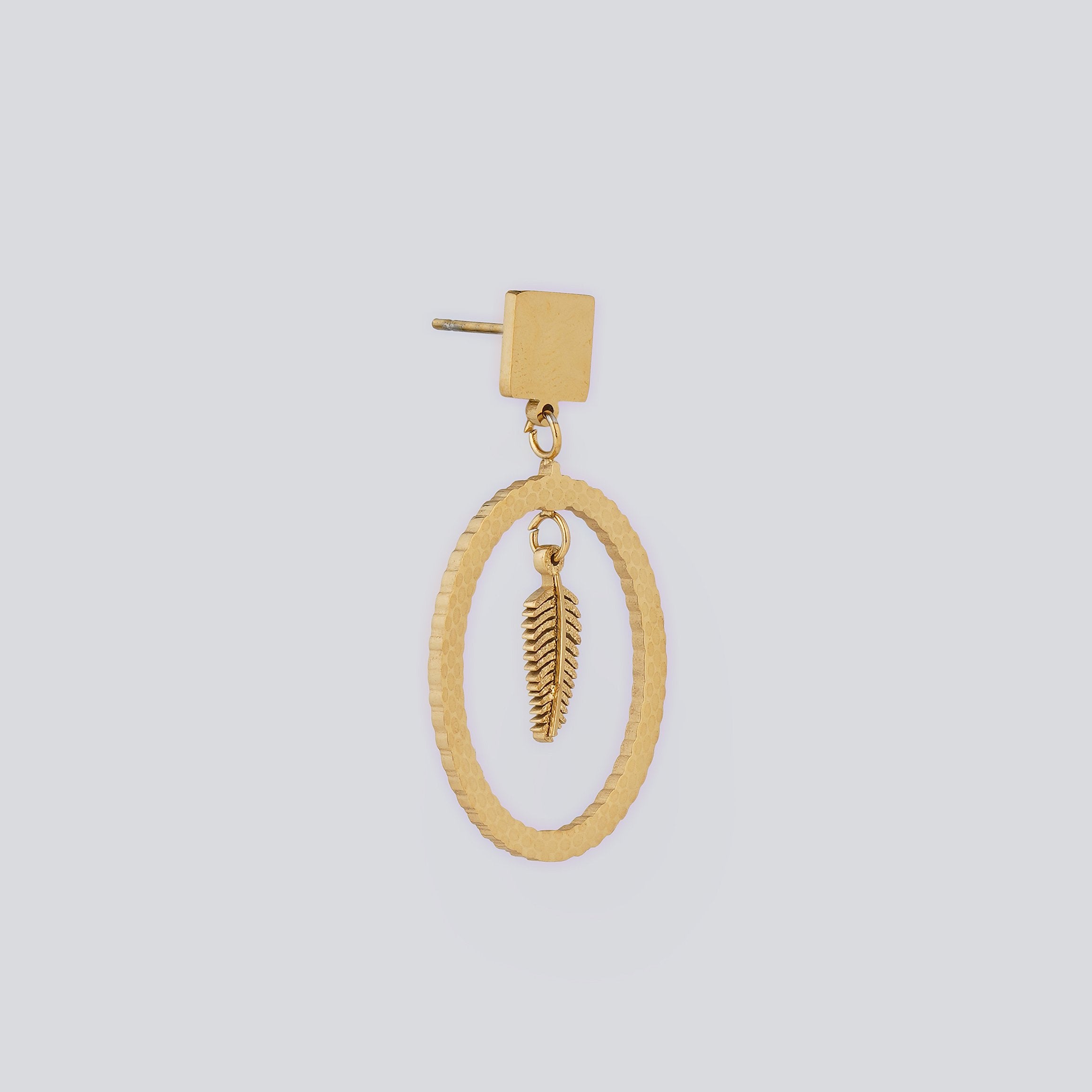 Gold leaf Earring on a gold-tone hoop